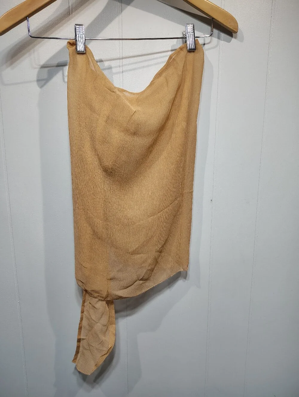 SKIMS Crinkle Silk Wrap Skirt NWT Plus Size 4X Ochre Chiffon Cover Up Sarong